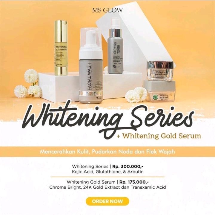 Paket Whitening + Whitening Gold Serum MS GLOW