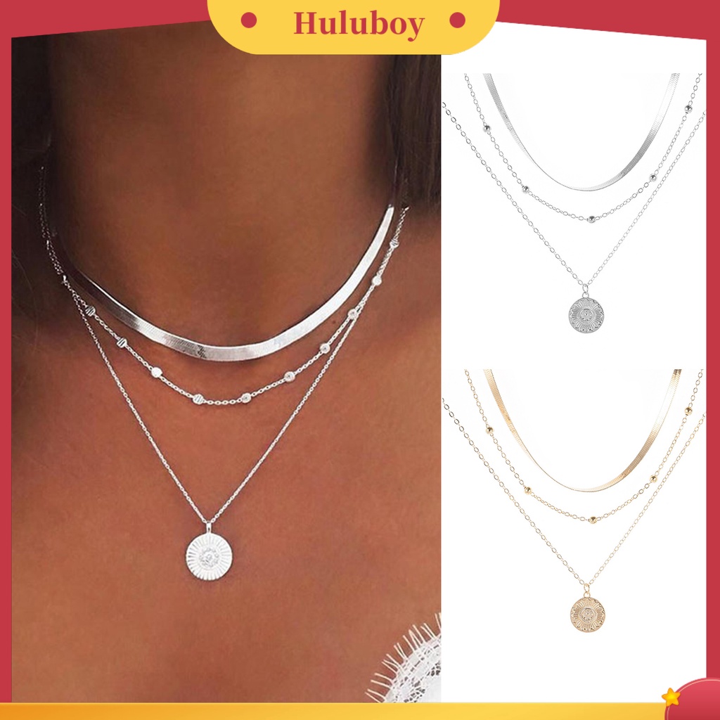 Hu Hu Hu Hu Hu Alat Bantu Pasang Kacamata♡ Kalung Liontin Bulat Motif Print Bunga Gaya Kasual Untuk Wanita