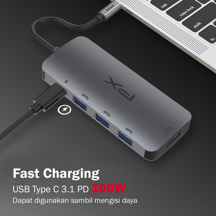 PX USB Hub Type C USB 3.0 HDMI 5in1 Fast Charging