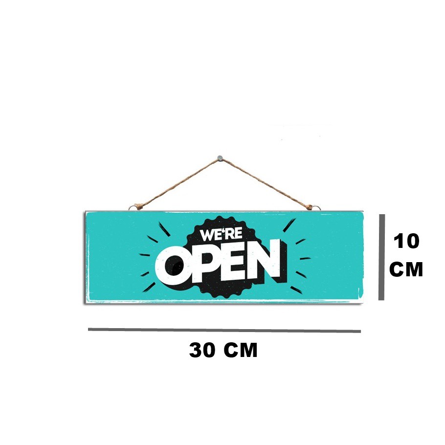 [NEW] Hiasan Pintu Tulisan We're Open Wall Decoration Pajangan Dinding 10cm x 30cm