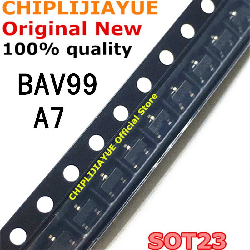 100pcs Ic Bav99 A7W Sot-23 0.2a / 70v Sot23 Sot Smd