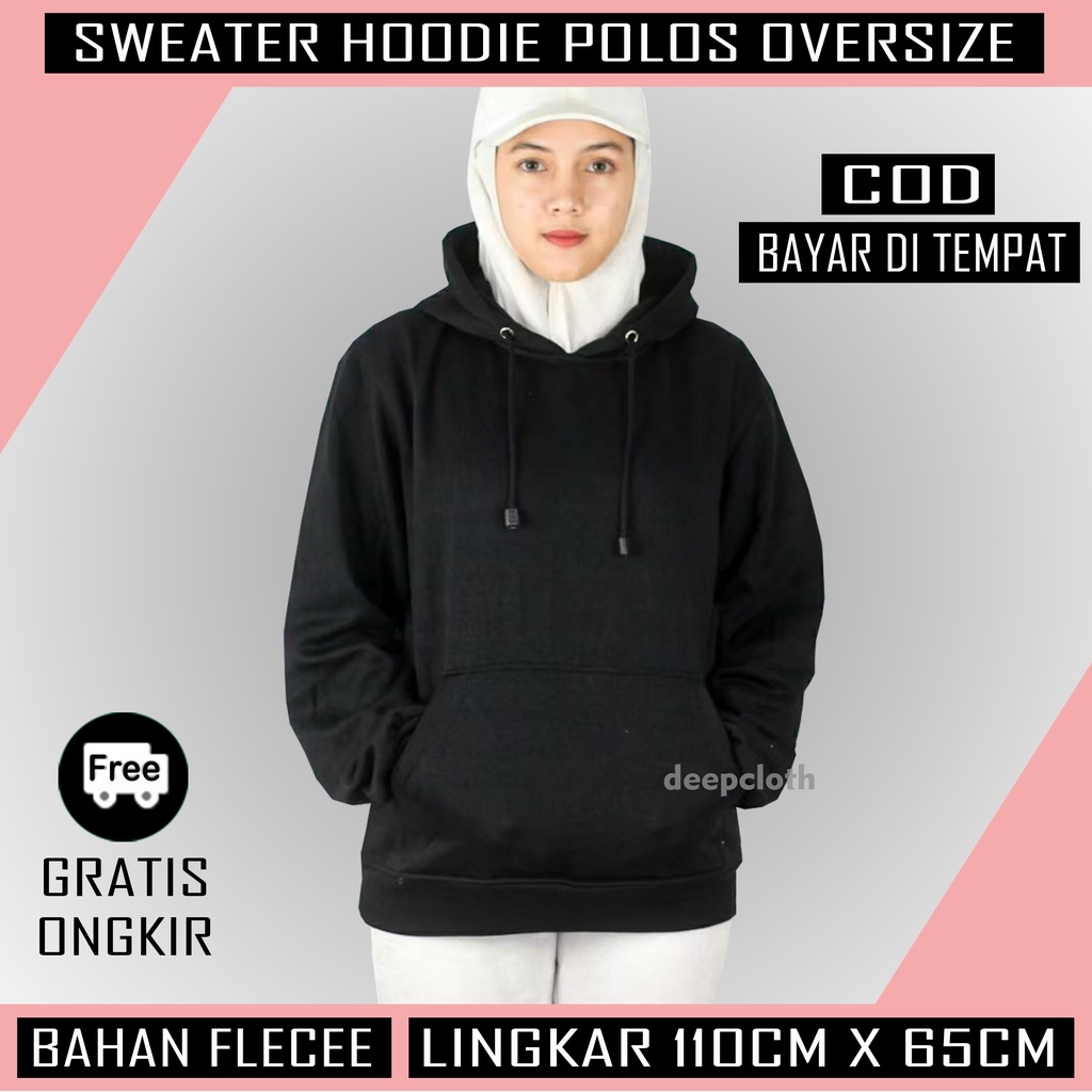 Sweater Polos Hodie Wanita Hoodie Switer Oversize Flecee Sweter Hoddie Hitam Navy Putih Mocca Hijau Misty