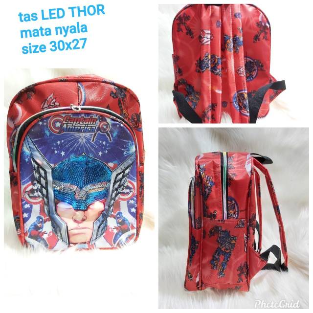 TAS RANSEL ANAK LAKI AVENGERS THOR LED BISA NYALA