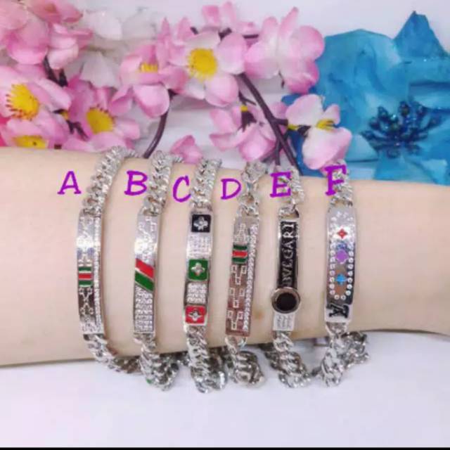 Gelang tangan GP-2 lapis emas putih uk 18cm