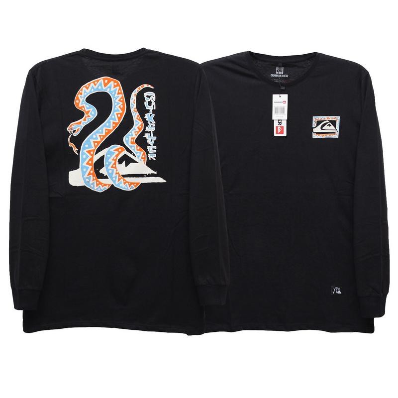 KAOS SNAKE HITAM QUIKSILVER KAOS LENGAN PANJANG DISTRO