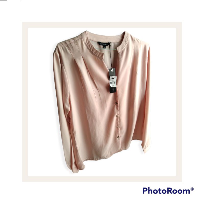 Kemeja Kerja Wanita Brand Matahari Merk Connexion Wash Label Price Tag Lengkap / Hem Cewek Simple / 