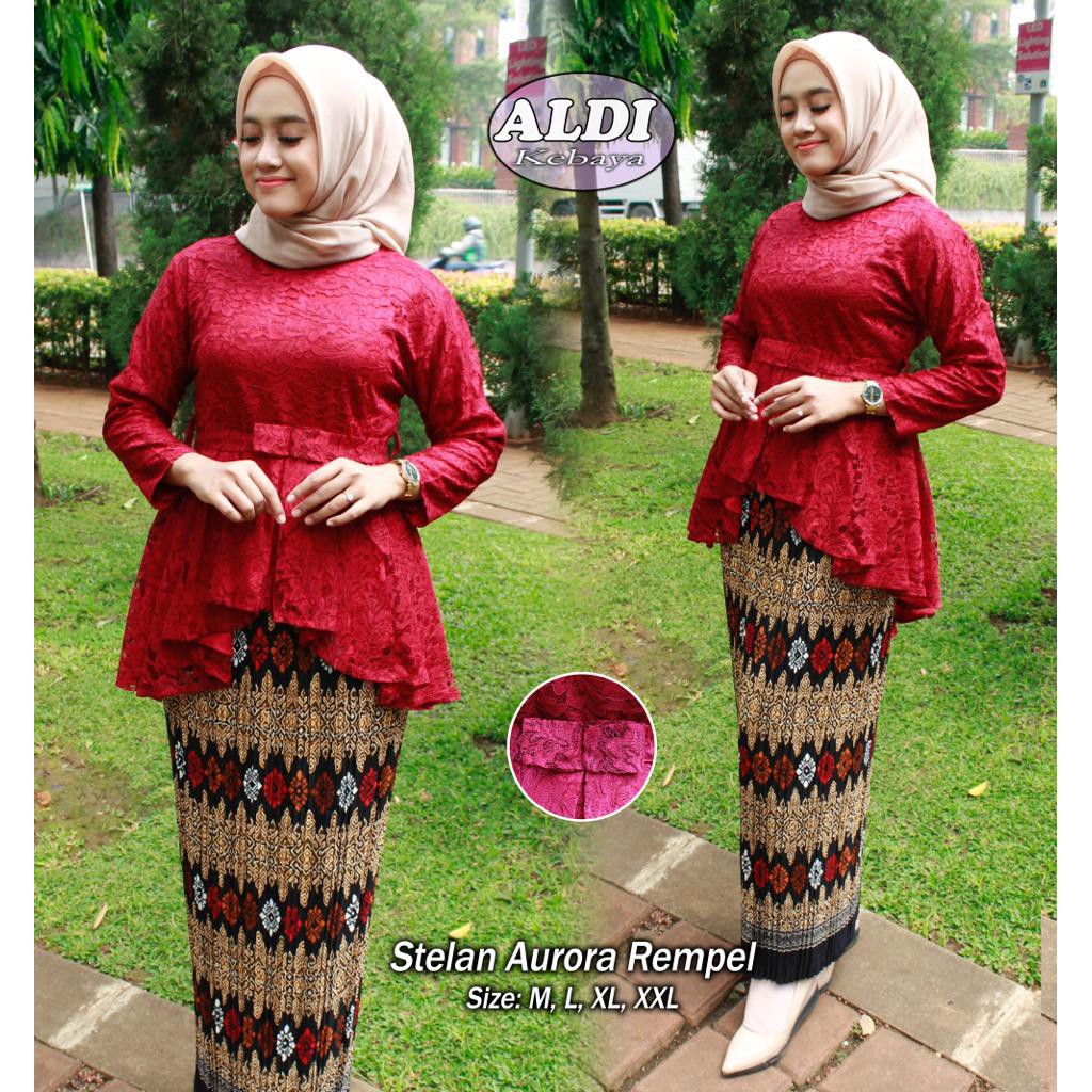 KEBAYA BRUKAT TERBARU! SET AURORA REMPEL - KEBAYA BRUKAT MODERN - BAJU KEBAYA AURORA - BRUKAT AURORA