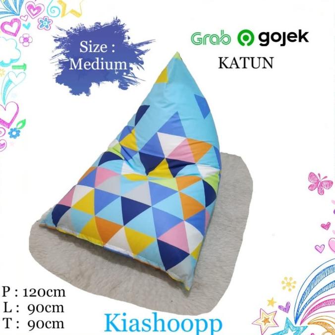 

Sofa Bean Bag Triangle Size M + Isi Styrofoam - Katun Motif Segitiga Kiarasandra55