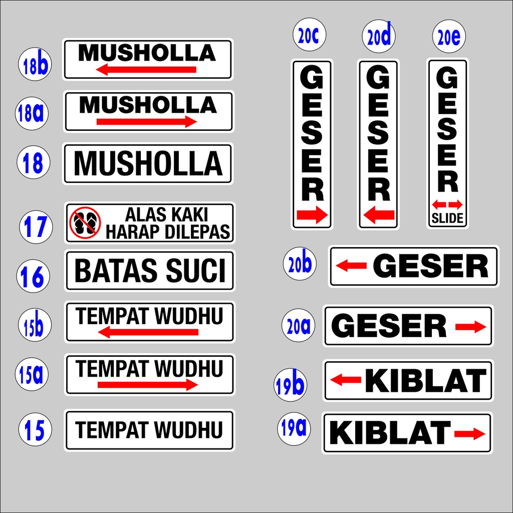 Sign Label Penunjuk - GESER VERTIKAL KIRI - SL010020d