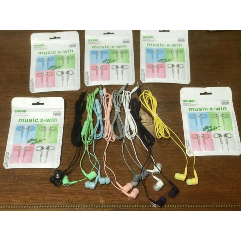 Headset earphone music xwin macaron mic telepon