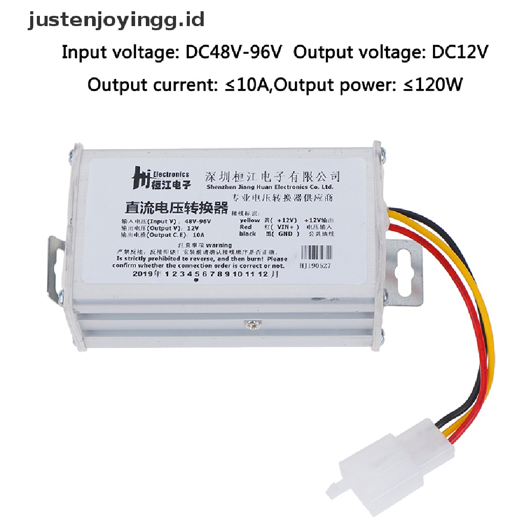 // justenjoyingg.id // DC 48V-96V To 12V-10A 120W Converter Adapter for Electric Car Battery ark ~