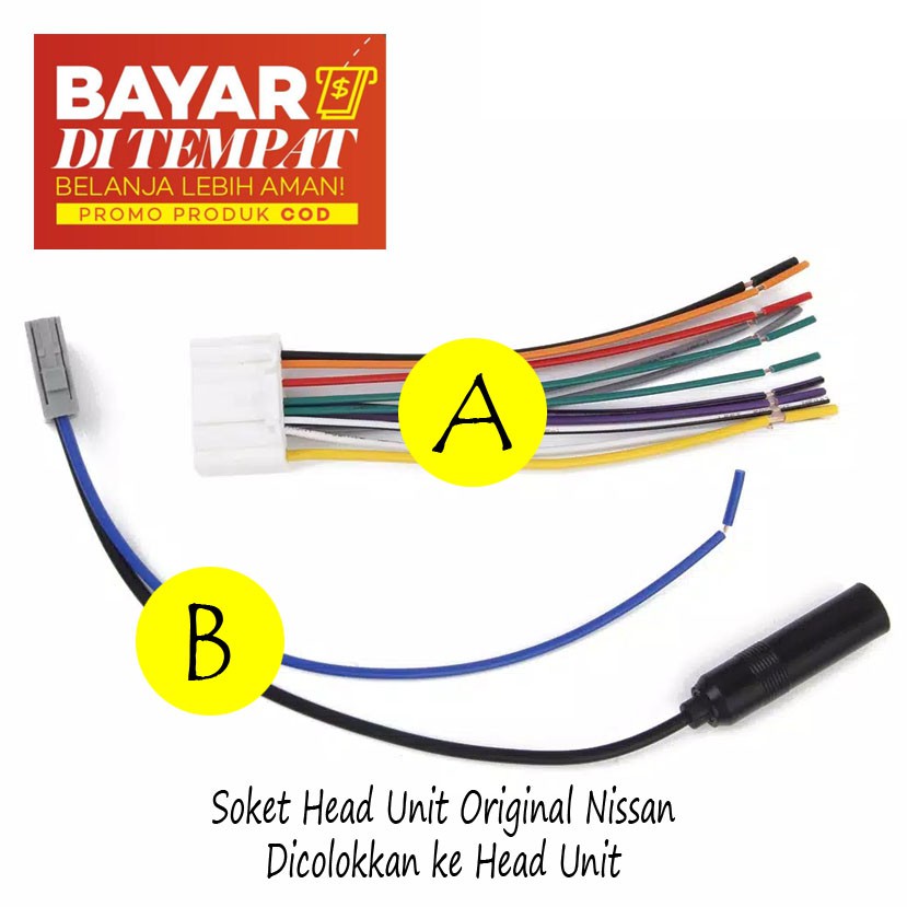 Kabel Soket Head Unit Nissan untuk Pasang HU Original/ Cabutan Nissan Livina Grand Livina Juke dll