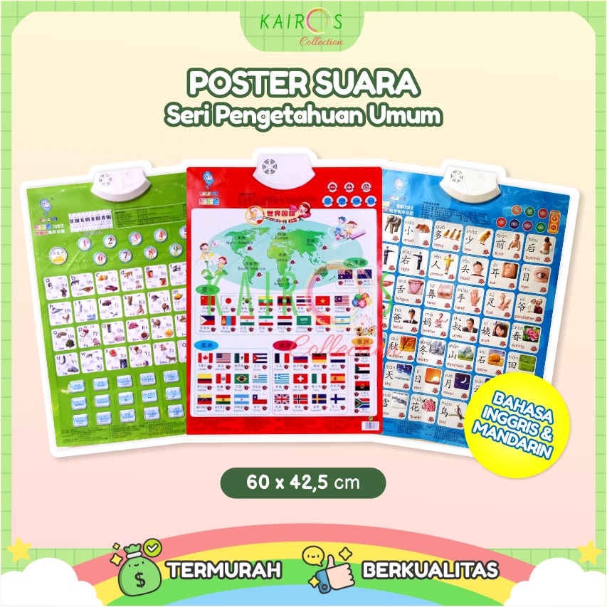 Poster Suara Anak Seri Pengetahuan Umum (Mandarin &amp; Inggris)