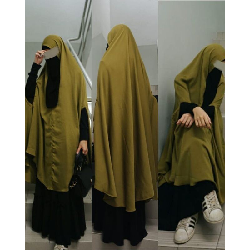 Khimar Syari Jumbo Bolong tangan / Cardigan Matt Drama queen
