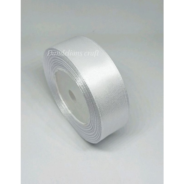 Pita Satin Saten 2,5cm PUTIH Per Rol