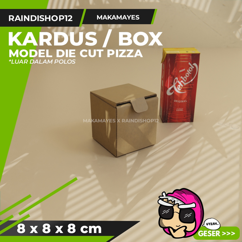 

(MIN 10 PCS) BOX 8 X 8 X 8 CM KARDUS DIE CUT PIZZA KEMASAN PACKAGING KADO