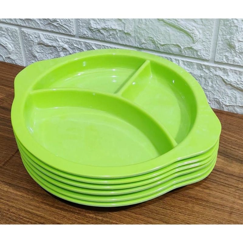 Piring Sekat | Piring Diet | Piring Makan Bahan Melamin Food Grade