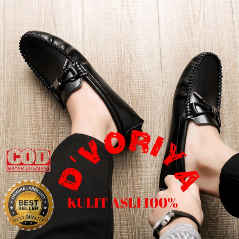 SEPATU PANTOFEL CASUAL KASUAL KULIT ASLI MURAH LOAFER KANTOR KERJA FORMAL slip on