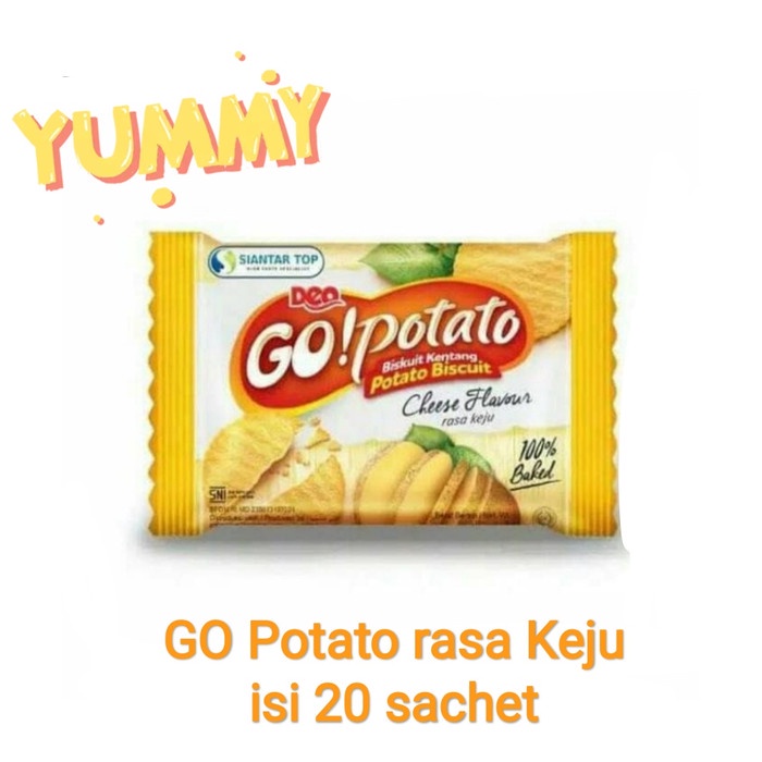 

Wafer-Biskuit- Go Potato Biskuit Kentang. 1 Pak Isi 20 Bungkus. - Original -Biskuit-Wafer.