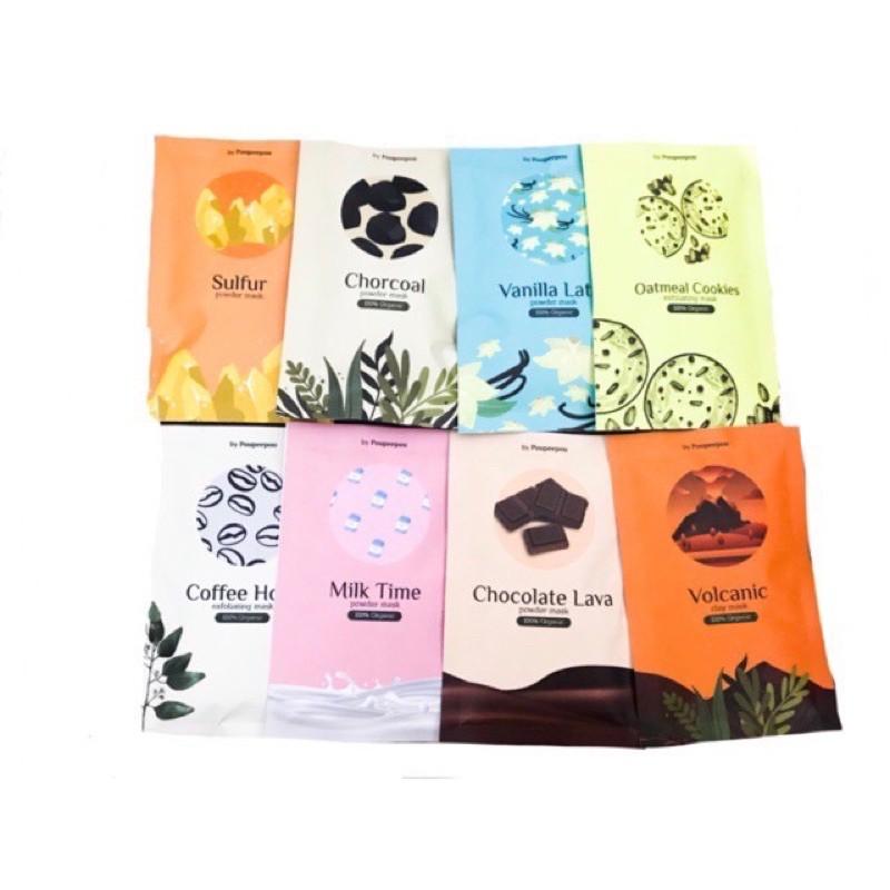 ✿ELYSABETHME✿ Masker organik Poupeepou bubuk herbal alami cocok untuk kulit sensitif berminyak kering