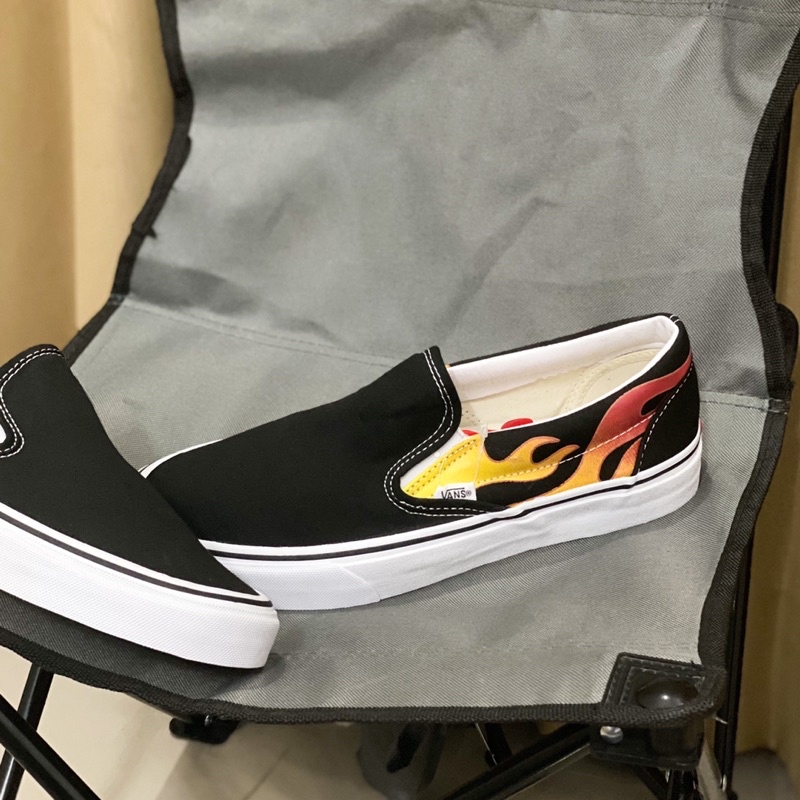 Vans Slip on Flame Black true white Original