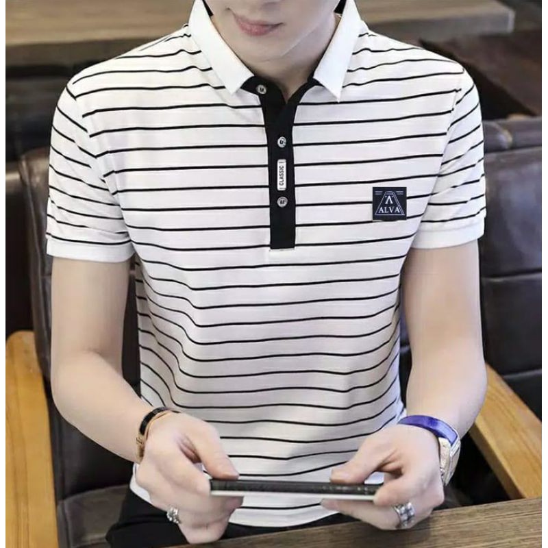 New Arrival II Baju Kerah Pria Cotton CVC Original Distro Polo shirt Formal Casual Busines Bandung Alva
