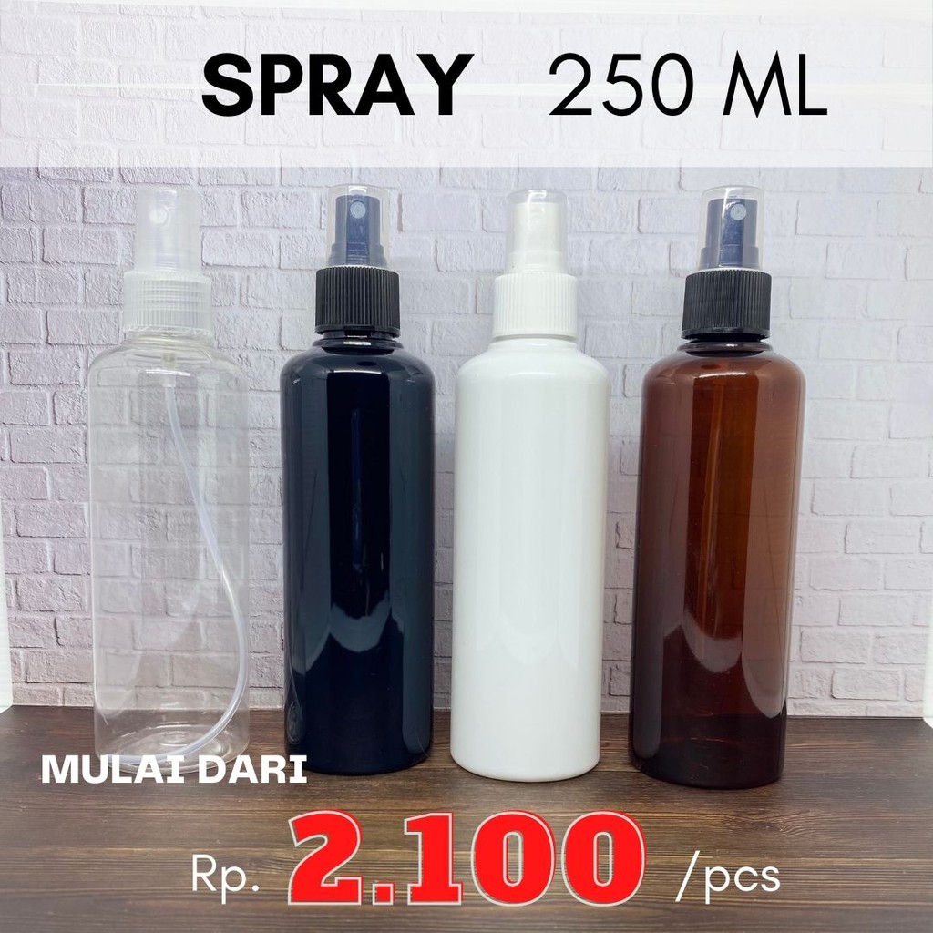 BOTOL SPRAY 250ml PET ( isi ulang hand sanitizer, facemist , parfum )