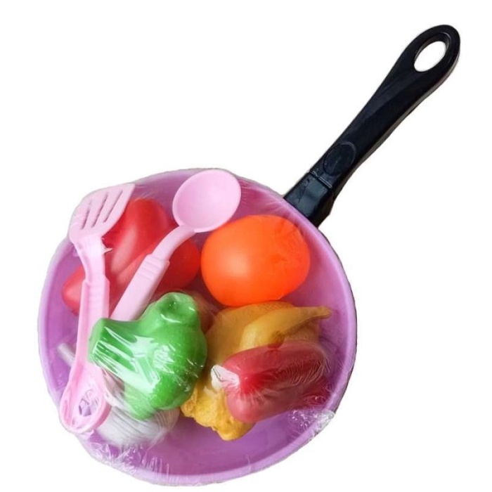 Set Mainan Masak Anak Sayur Buah Panci Teflon