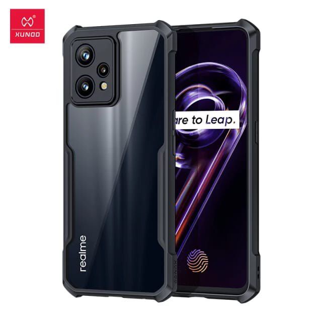 CASE REALME 5 PRO / Q , REALME 7 / REALME 7 PRO / REALME 7i / REALME NARZO 20 XUNDD BEATLE ORIGINAL SOFT HARD CASE HYBRID ARMOR - CLEAR LIST BLACK