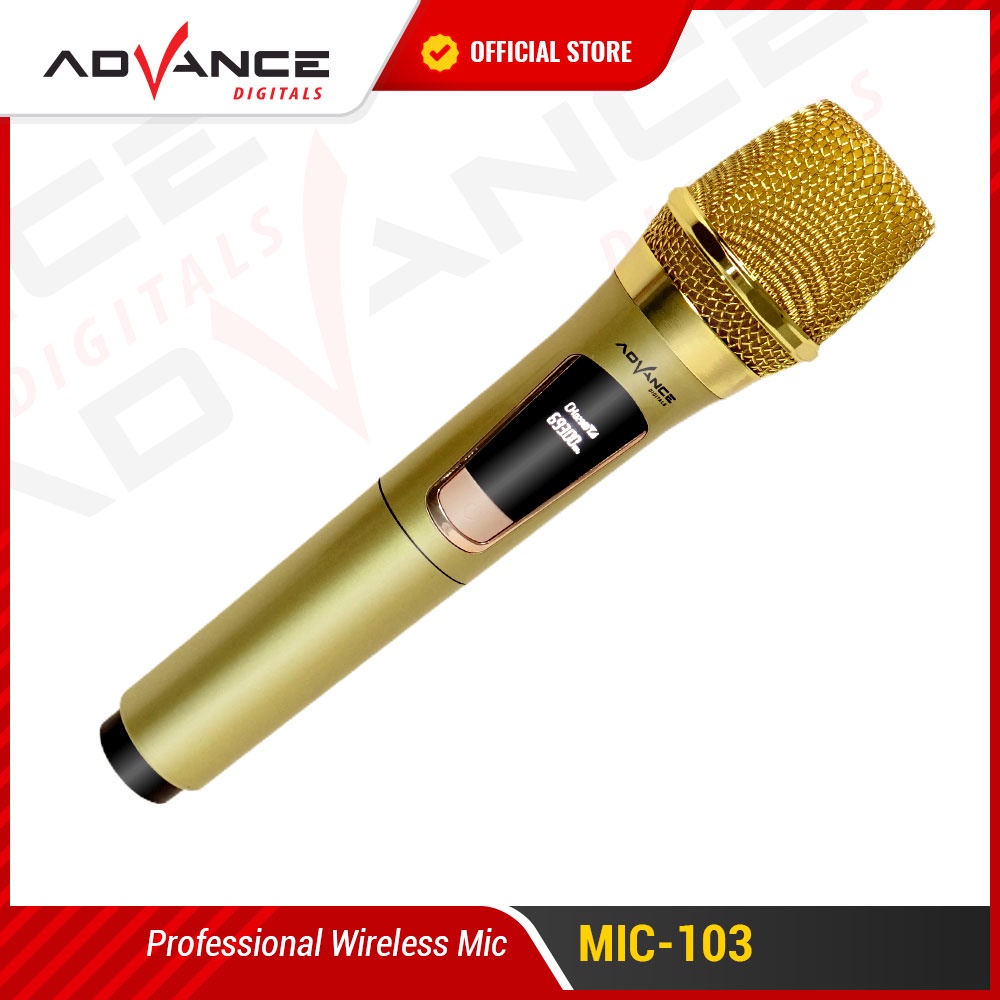 Advance Mic-103 Microphone Profesional Mic Wireless Gold Bisa di Charger / Garansi 1 tahun