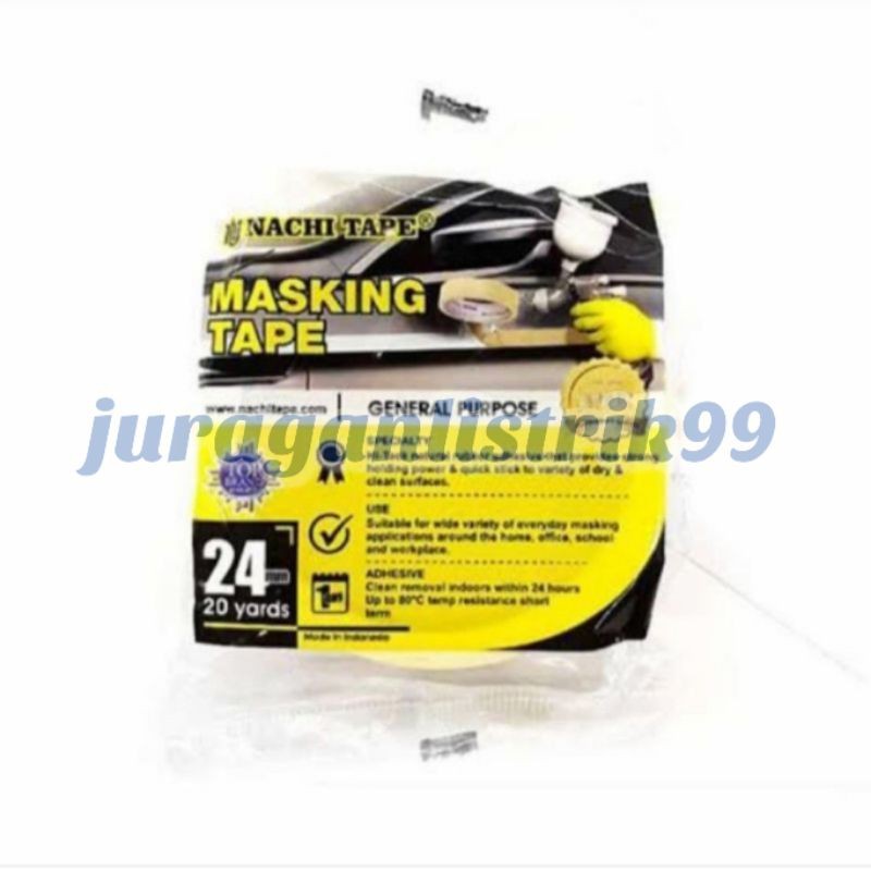 

NACHI MASKING TAPE ISOLASI KERTAS 1 INCH (24MM) X 20 YARD