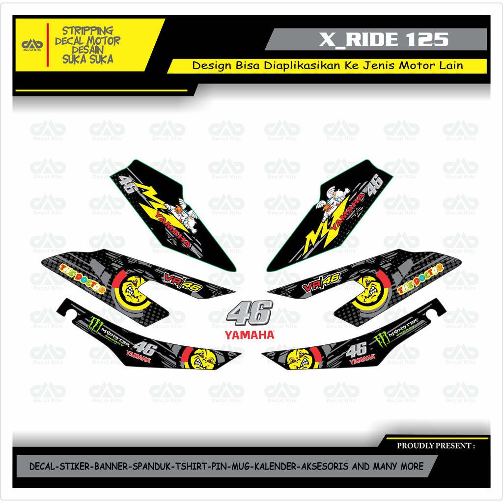 Sticker Striping Yamaha X  Ride  125  New striping stiker  New 