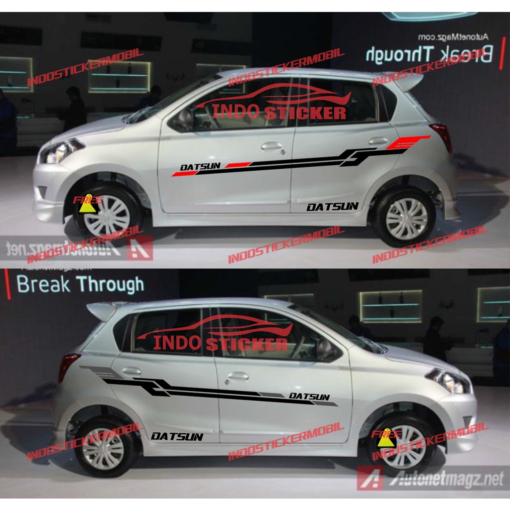 PROMO STICKER STIKER MOBIL DATSUN GO 2 BARIS STICKER LIST MOBIL DATSUN GO PANCA DUA BARIS