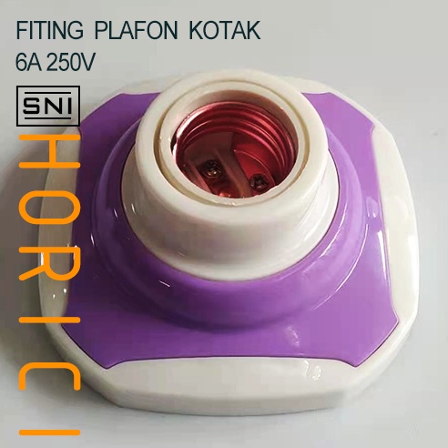 6A Fitting plafon warna warni fiting plafon Kotak /persegi rumah Fitting lampu