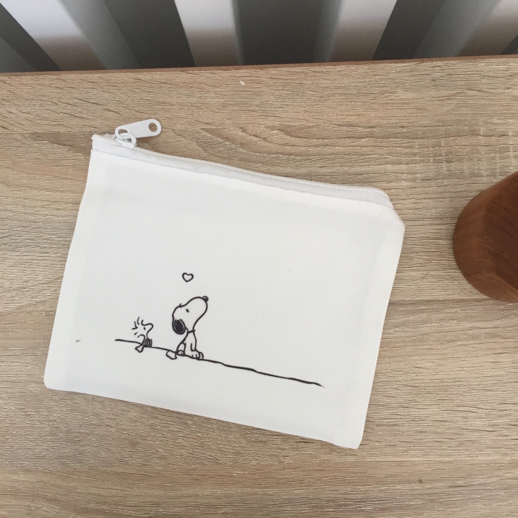 Tote bag &amp; Pouch Snoopy White