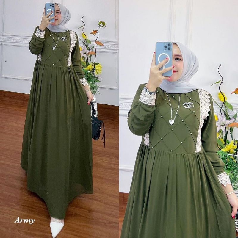 DRESS MUSLIM, baju wanita, dress, gamis, Baju gamis, fashion wanita, Alika dress