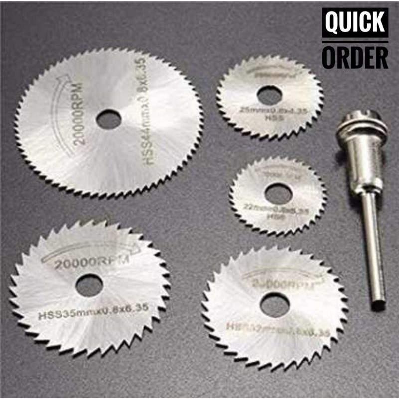 Mata Bor Gergaji Mini Grinder Circular 5pcs Potong Kayu Saw Blade 5 Jenis Model Kepala Pahat Ukir