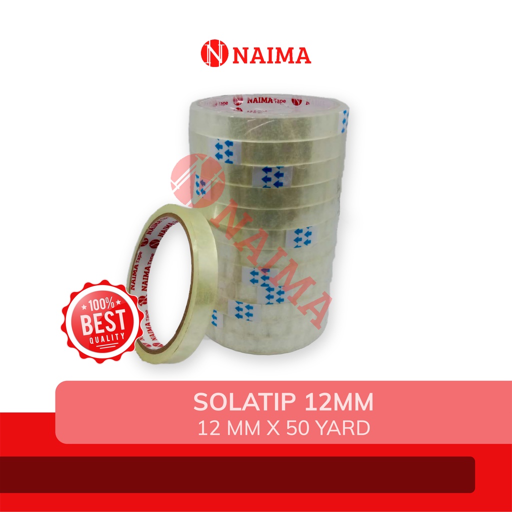

(12 pcs) ISOLASI SOLATIP BENING / SELOTIP 12 mm 1/2 INCH x 50 YARD