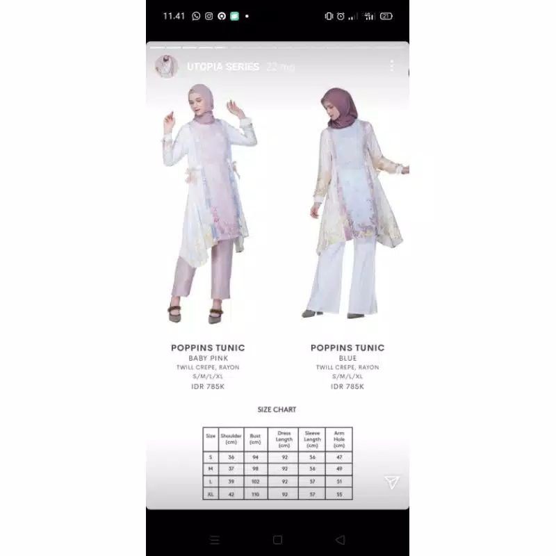 Poppins tunik seri utopia Ria miranda