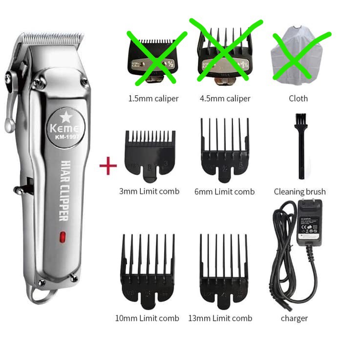 Kemei-1997 Rechargeable Hair Clipper Electric Hair Trimmer Professional