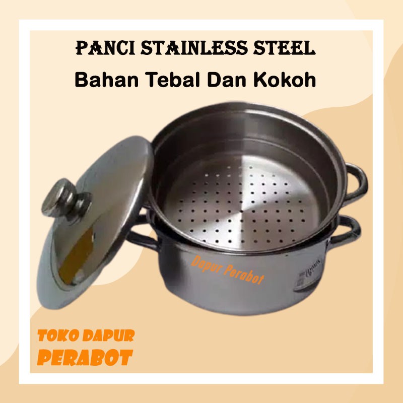 PANCI KUKUSAN DANDANG STEAMER KUKUS  STAINLESS SERBAGUNA BESAR