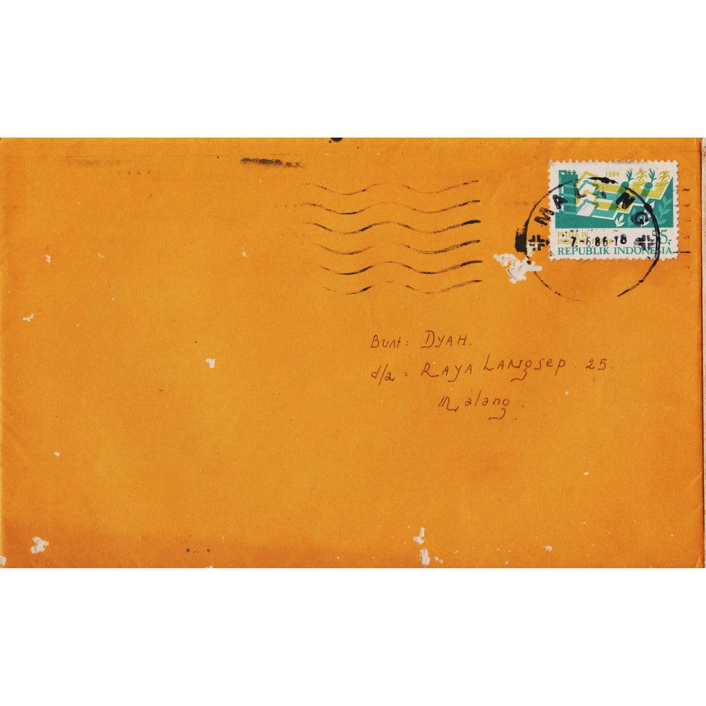 

Perangko Filateli A3-34 Indonesia Cover 07.06.1986 From Malang To Malang