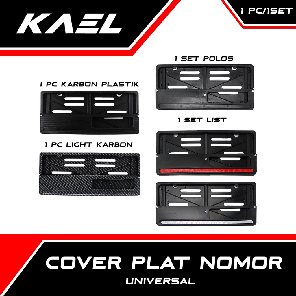 Cover Plat Nomor Motor Universal Bebek-Matic-Sport Polos Hitam-Carbon-Karbon Dudukan-Tatakan Pelat No-Nomer Beat FI-F1-eSP-Street-Pop-New/Vario 110-125-150-LED/Mio M3-Z-S-Soul-Sporty-Smile/X-Ride/Scoopy