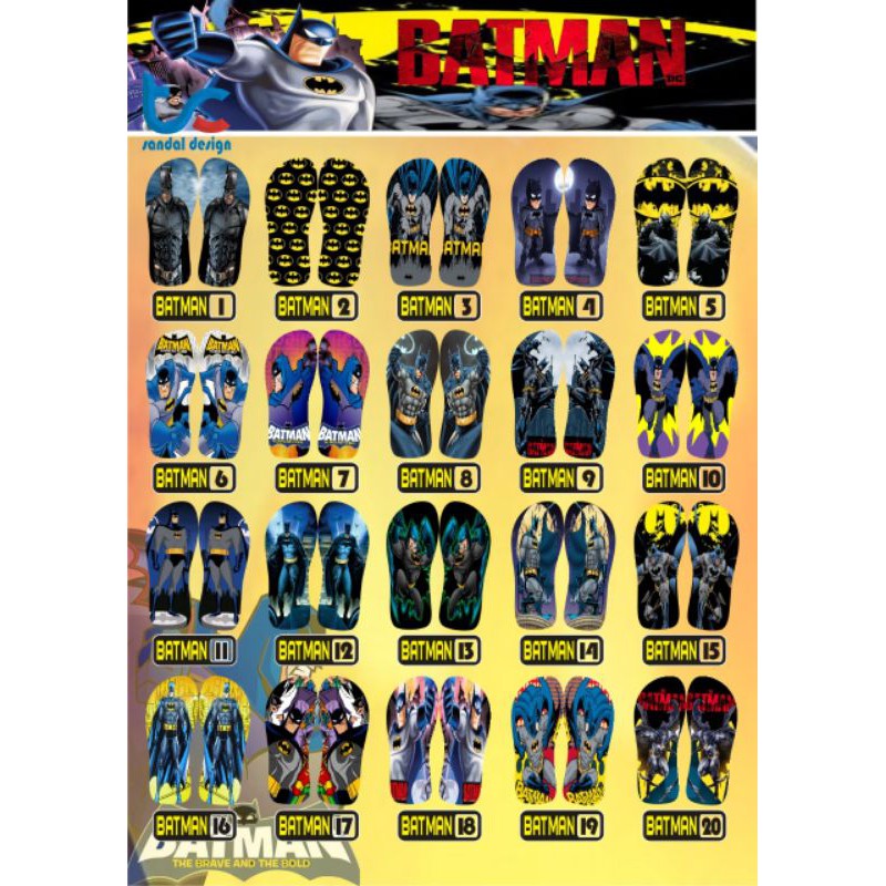 sandal Custom Nama Anak/Dewasa Karakter BATMAN FREE Custom Suka Suka