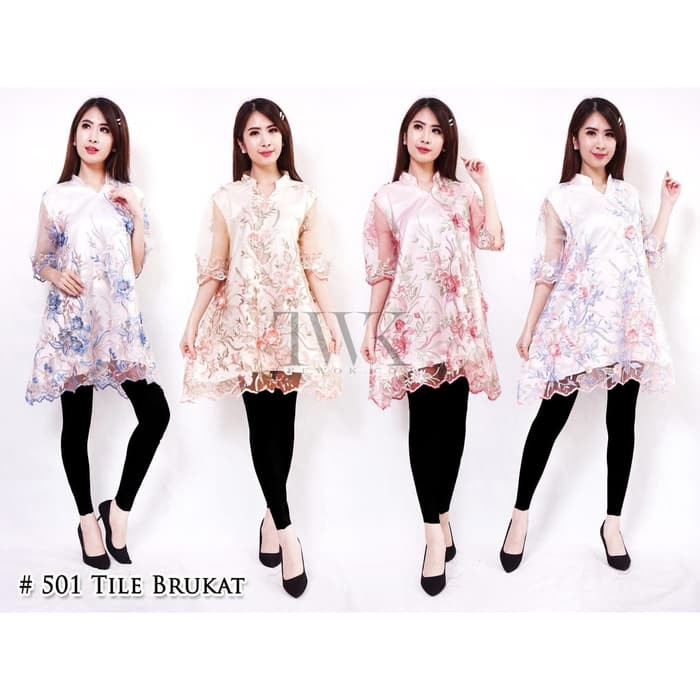 Baju Tunic Tile Brukat Atasan Wanita Berkualitas