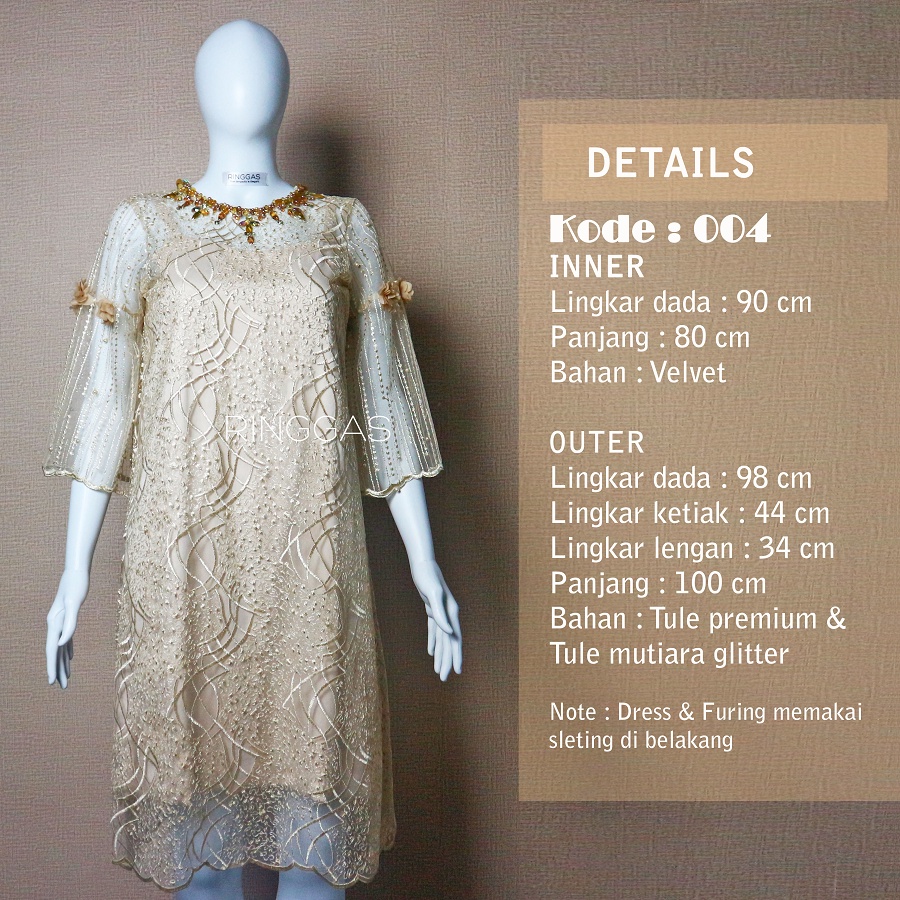 Dress Premium Nude Brokat 004