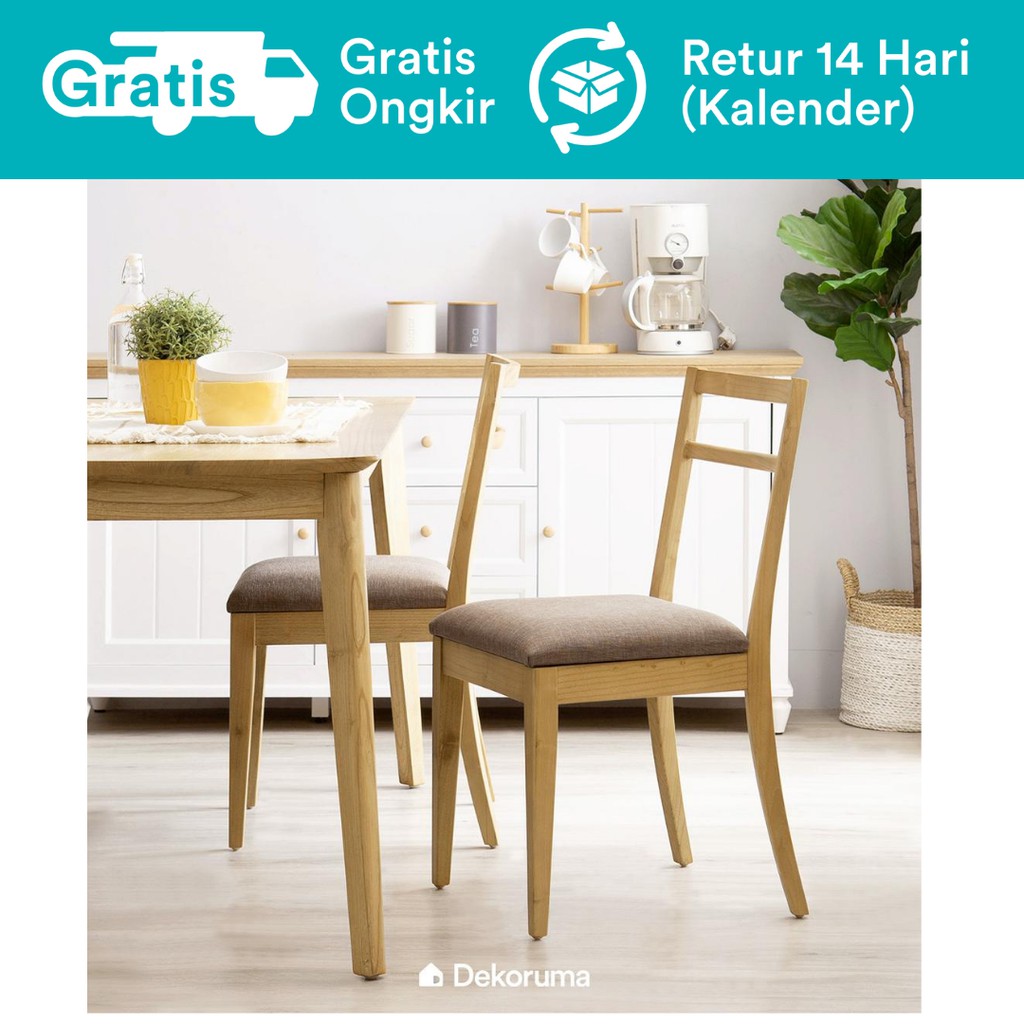 Dekoruma Temma Kursi Cafe Minimalis Kayu Dining Chair 