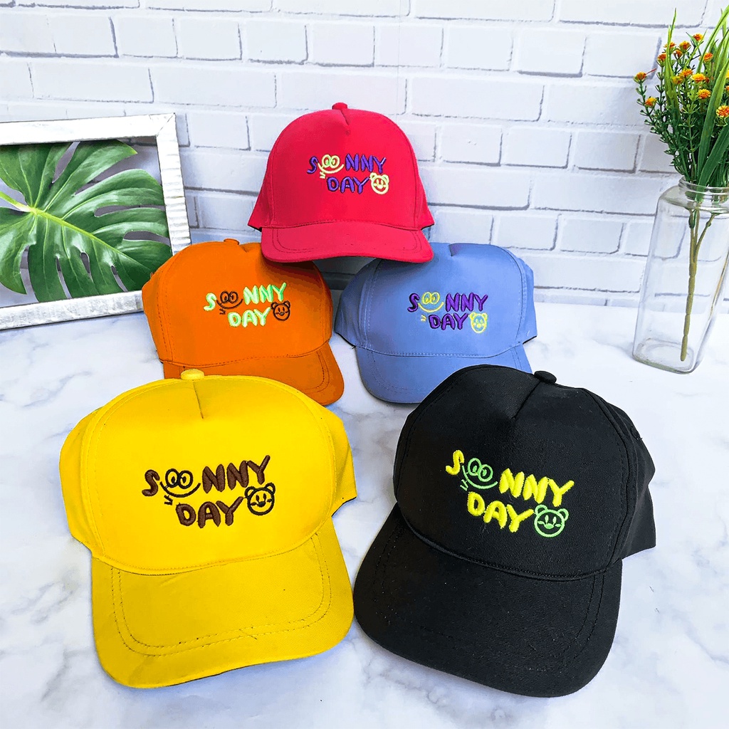PHILEO | TOPI BASEBALL SUNNY DAY BORDIR - TOPI PET ANAK SMILE BEAR FULLCOLOUR-5