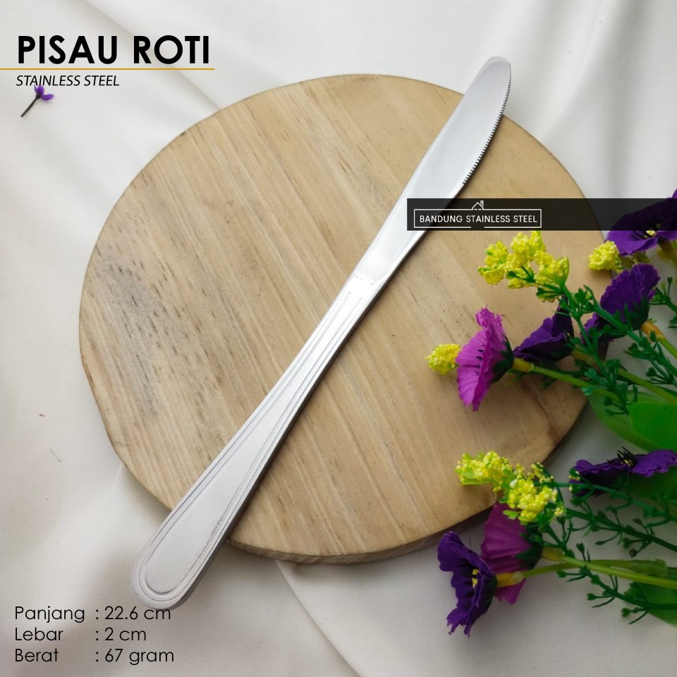 Pisau Stainless pisau makan selai steak roti oles mentega panjang multifungsi tebal hotel