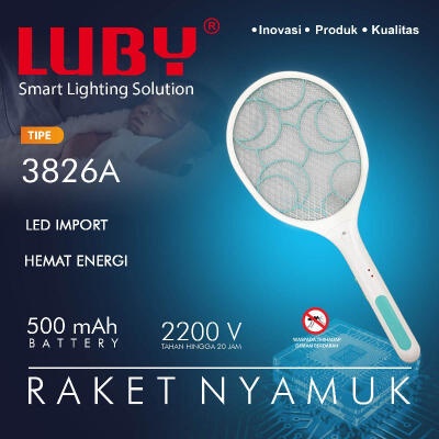 Raket Nyamuk Led Luby L-3826A Rechargeable